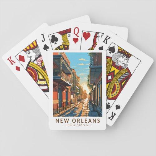 New Orleans Louisiana French Quarter Travel Art Poker Cards