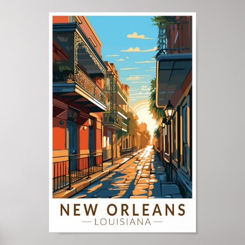 New Orleans Louisiana French Quarter Travel Art Poster