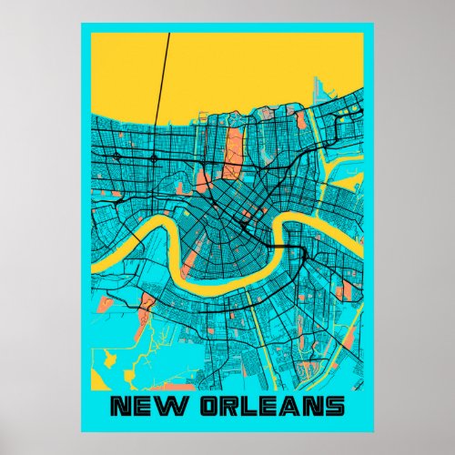 New Orleans _ Louisiana Gloria City Map Poster