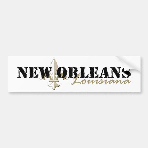 New Orleans Louisiana gold Bumper Sticker