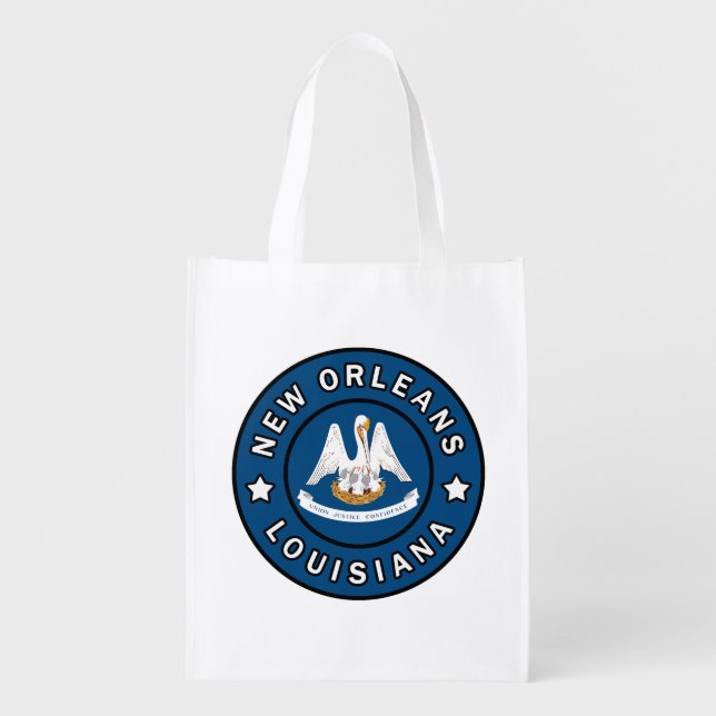 New Orleans Louisiana Grocery Bag (Front)