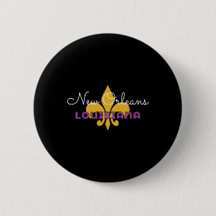 New Orleans Louisiana Mardi Gras 2025 Fleur De Lis Button