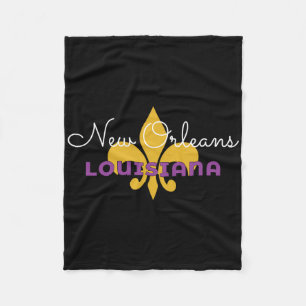 New Orleans Louisiana Mardi Gras 2025 Fleur De Lis Fleece Blanket