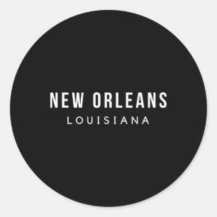 New Orleans Louisiana Mardi Gras 504 Jazz Skyline Classic Round Sticker