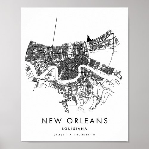 New Orleans Louisiana Minimal Modern Circle Street Poster
