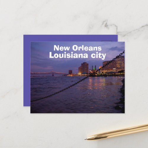 New Orleans Louisiana Mississippi river Postcard