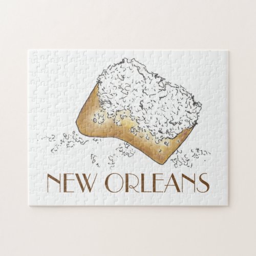 New Orleans Louisiana NOLA Sugary Beignet Pastry Jigsaw Puzzle