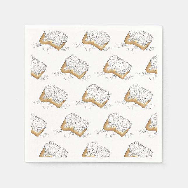 New Orleans Louisiana NOLA Sugary Beignet Pastry Napkins (Front)