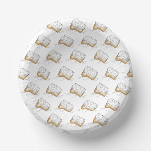 New Orleans Louisiana NOLA Sugary Beignet Pastry Paper Bowls