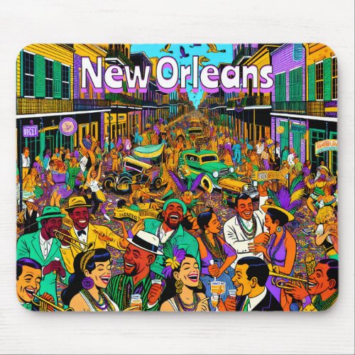 New Orleans Louisiana People Having Fun Mouse Pad