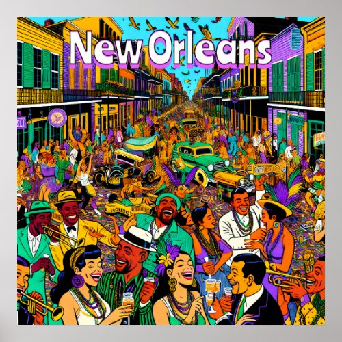 New Orleans Louisiana People Having Fun Poster