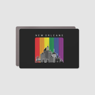 New Orleans Louisiana Rainbow Flag LGBT Pride Car Magnet