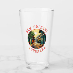 New Orleans Louisiana Retro Distressed Circle Glass