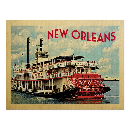 Beautiful Antique Linen Postcard of a Barge Load of Cotton on River Front in New Orleans Louisiana