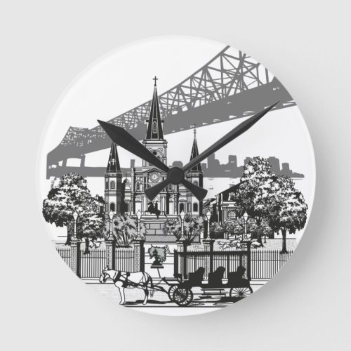 New Orleans Louisiana Round Clock