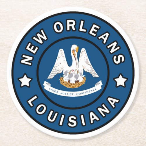 New Orleans Louisiana Round Paper Coaster