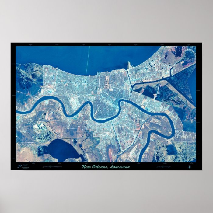 New Orleans, Louisiana satellite poster