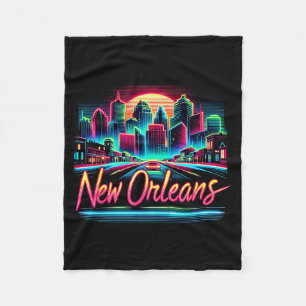 New Orleans Louisiana Shirt La 80s 90s Retro City Fleece Blanket