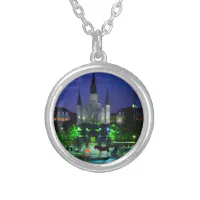 LogoArt Sterling Silver Louisiana State Small Pendant Necklace