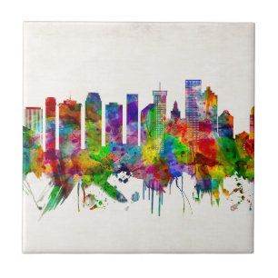 New Orleans Louisiana Skyline Ceramic Tile