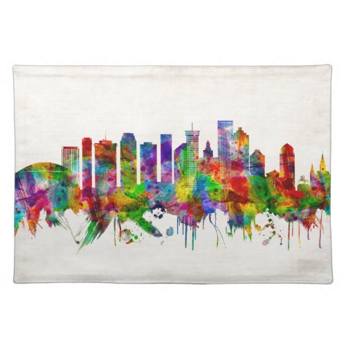 New Orleans Louisiana Skyline Cloth Placemat