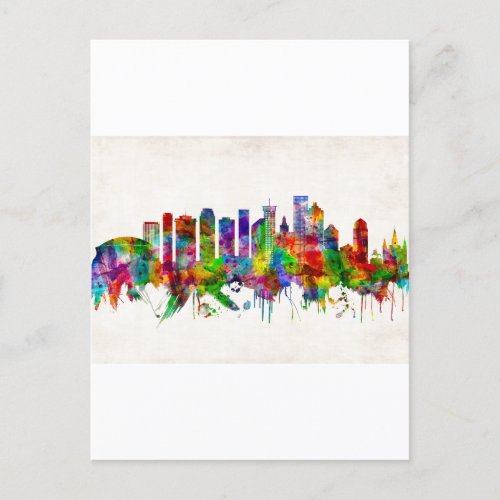 New Orleans Louisiana Skyline Invitation Postcard