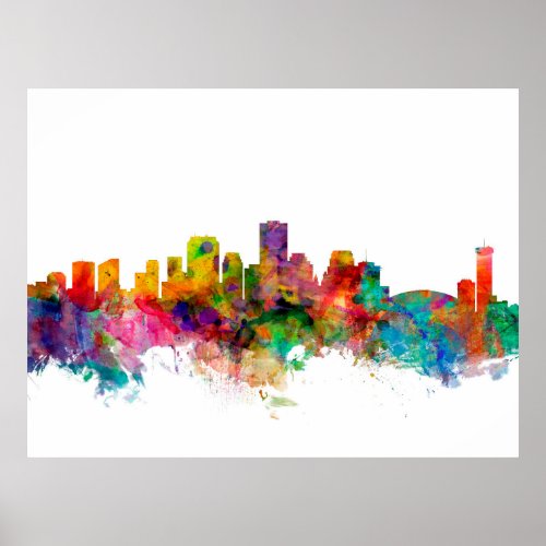 New Orleans Louisiana Skyline Poster