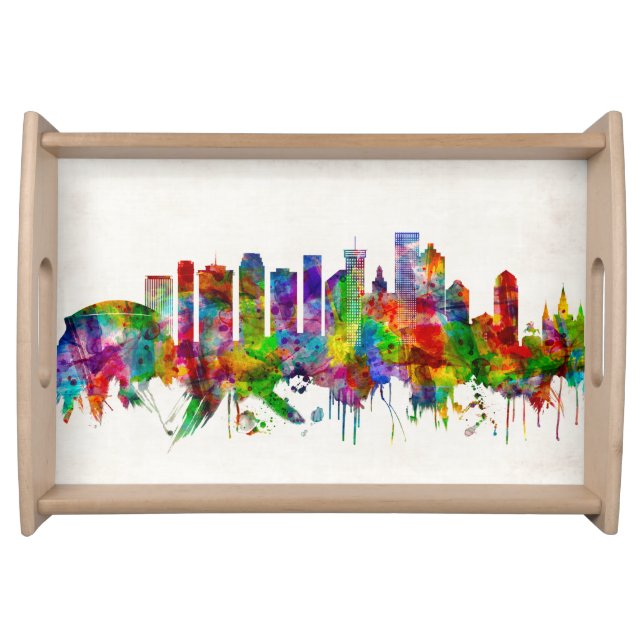 New Orleans Louisiana Skyline Serving Tray (Front)
