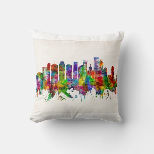 New Orleans Louisiana Skyline Throw Pillow