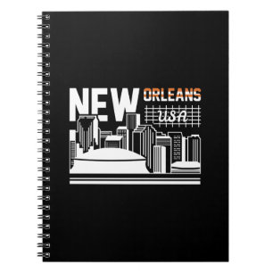 New Orleans Louisiana Skyline Travel GraphicDesign Notebook