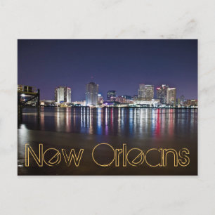 New Orleans, Louisiana / The Big Easy at night. Postcard
