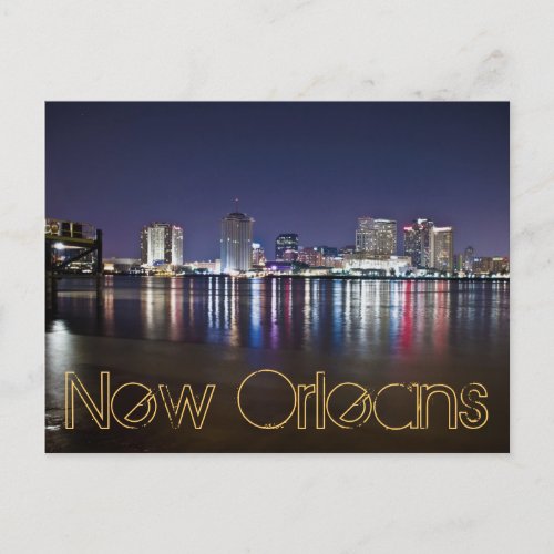 New Orleans Louisiana  The Big Easy at night Postcard