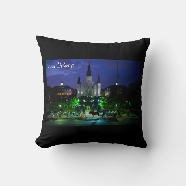 New Orleans Louisiana Throw Pillow (Front)