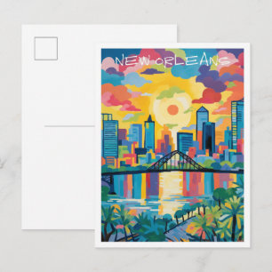 New Orleans Louisiana Travel Aesthetic Postcard
