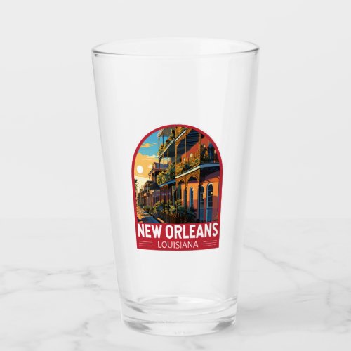 New Orleans Louisiana Travel Art Vintage Glass