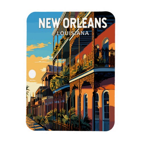 New Orleans Louisiana Travel Art Vintage Magnet