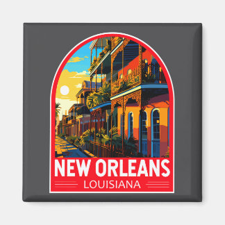New Orleans Louisiana Travel Art Vintage Magnet