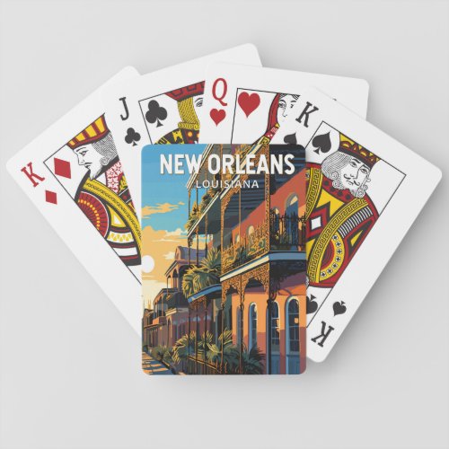 New Orleans Louisiana Travel Art Vintage Playing Cards