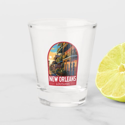 New Orleans Louisiana Travel Art Vintage Shot Glass