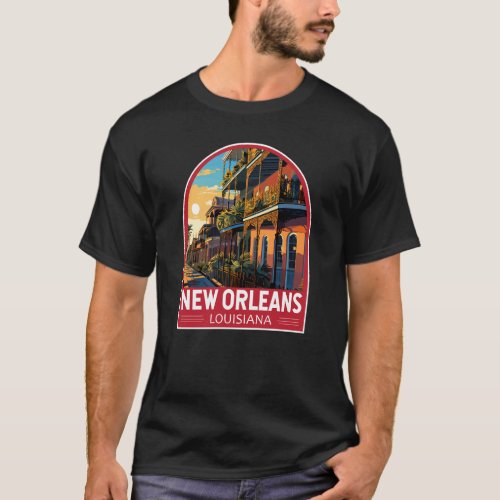 New Orleans Louisiana Travel Art Vintage T_Shirt