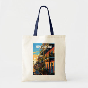 New Orleans Louisiana Travel Art Vintage Tote Bag