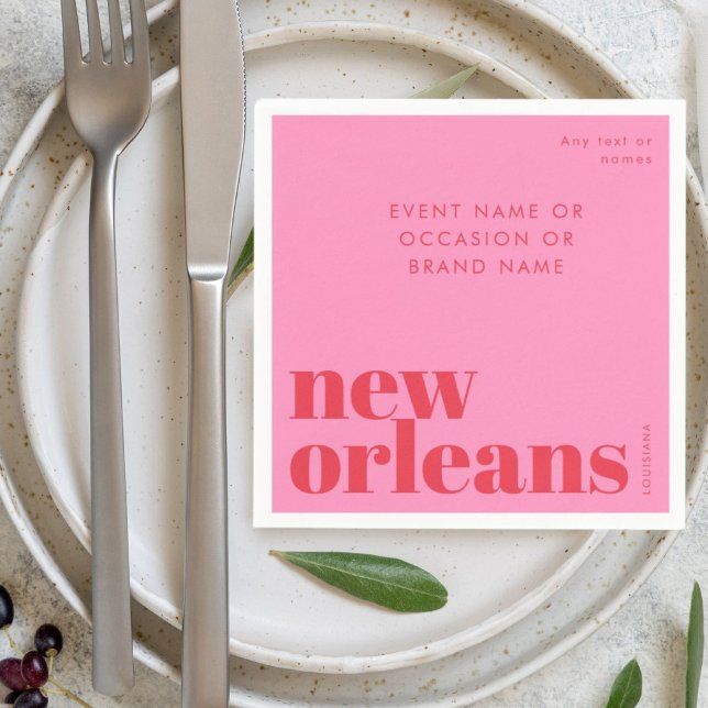 New Orleans Louisiana typography party Napkins (Creator Uploaded)