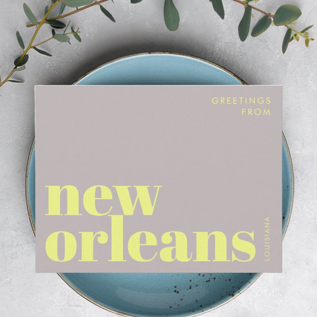 New Orleans Louisiana typography Postcard (Creator Uploaded)