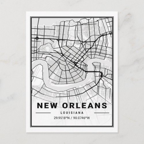 New Orleans Louisiana USA Travel City Map Postcard