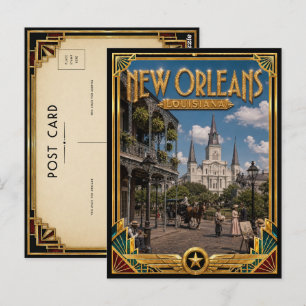 New Orleans Louisiana Vintage Art Deco Golden Age  Postcard