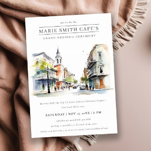 New Orleans Louisiana Watercolor Grand Opening Invitation