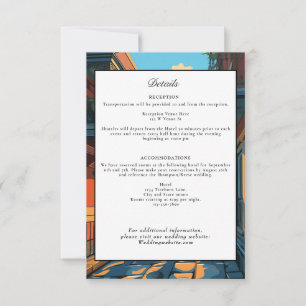 New Orleans Louisiana Wedding Details Retro Invitation