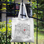 New Orleans Love Locator City Map Wedding Welcome Tote Bag<br><div class="desc">A fun tote bag for a wedding or any other occasion taking place in the beautiful city of New Orleans, Louisiana. This tote features an overhead map of the city center inside a black-bordered box framer. On the top sits a short welcome greeting and the name of the city. On...</div>