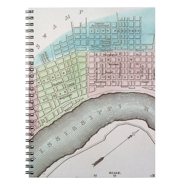 New Orleans Map, 1837 Notebook (Front)