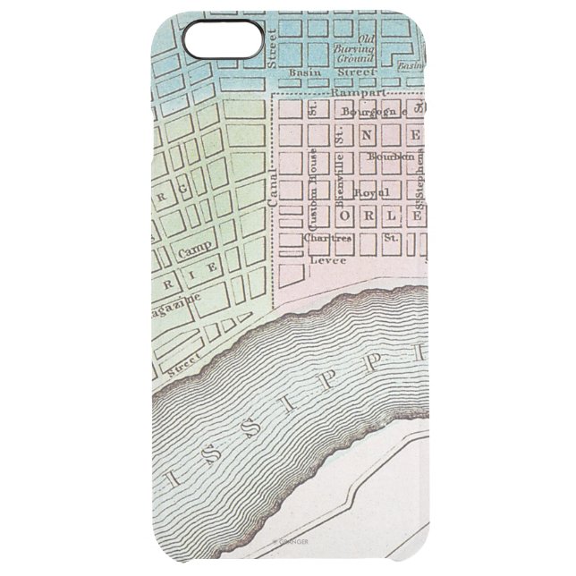New Orleans Map, 1837 Uncommon iPhone Case (Back)